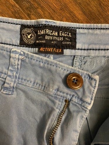 American Eagle Outfitters khaki Shorts Men's 32 blue Classic Cotton - Picture 5 of 5