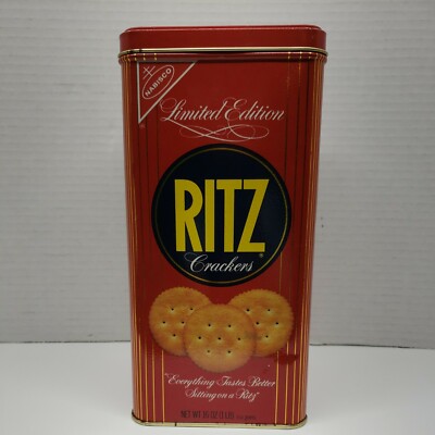 Vintage Collectible Limited Edition 1986 Red Square Ritz Cracker Tin Canister