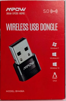 Mpow Bluetooth Dongle 5.0 USB Adapter for PC, Supports Windows 7/8.1/10