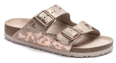 Birkenstock Arizona Suede Leather Sandals Vintage Metallic Rose Copper Sz 6 / 37