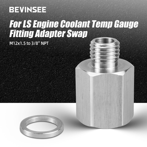 Fits LS Engine Swap M12×1.5 Adapter to 3/8NPT Coolant Temperature Sensor Water - Picture 2 of 9