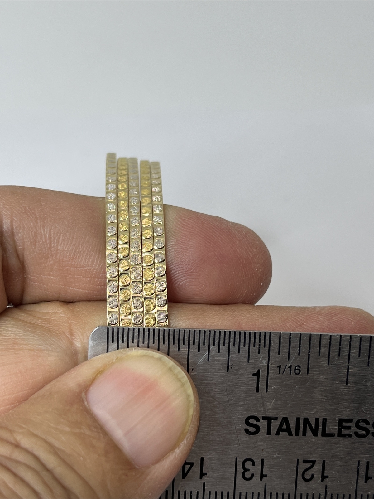 18karat solid Gold Multicolor 7.5' set of 5 bangl… - image 10