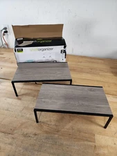 Smart Design BROWN Shelf Cabinet Dish Cup Organzier 16x8x5 & 16x10x5.75