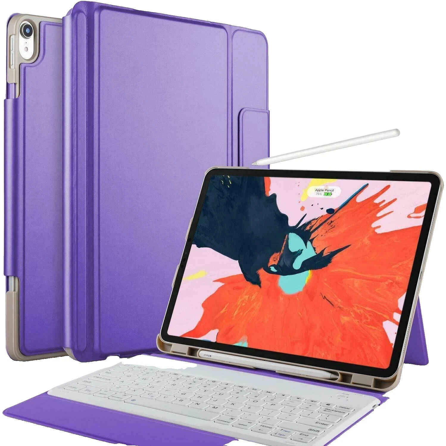 连体蓝色平板电脑和电子书阅读器保护壳、保护盖和键盘保护套适用