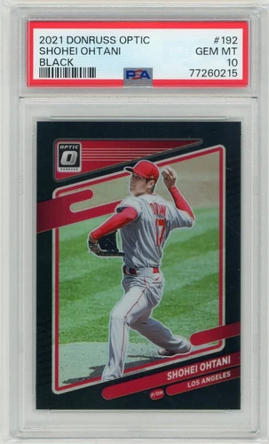 2021 Donruss Optic Black Prizm #192 Shohei Ohtani No 25 of 25 PSA 10