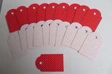 20 Stück Preisschild / Anhänger rot beidseitig zu beschriften, Handarbeit, neu 