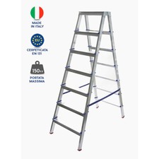 SCALA ALLUMINIO 5 GRADINI DOPPIA SALITA 1,22mt 5+5 CASALINGA NANCY S. CANNAROZZI