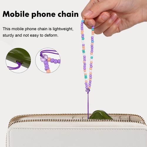 8 Pcs Mobile Phone Chain Lanyard for Cellphone Colourful Beads Strap - Zdjęcie 10 z 11