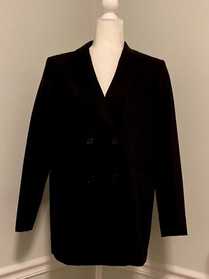 Sandro Paris Sorrow Jacket Women s Size 40 (US 8) Black Double Breasted Blazer