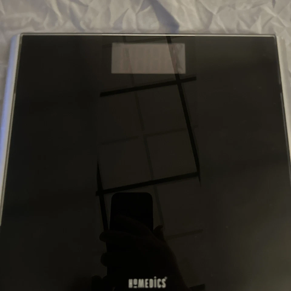 Báscula digital de grasa corporal de vidrio Homedics ~ Modelo SC-800 ~ Negra ~ Plataforma Foto 2 de 4