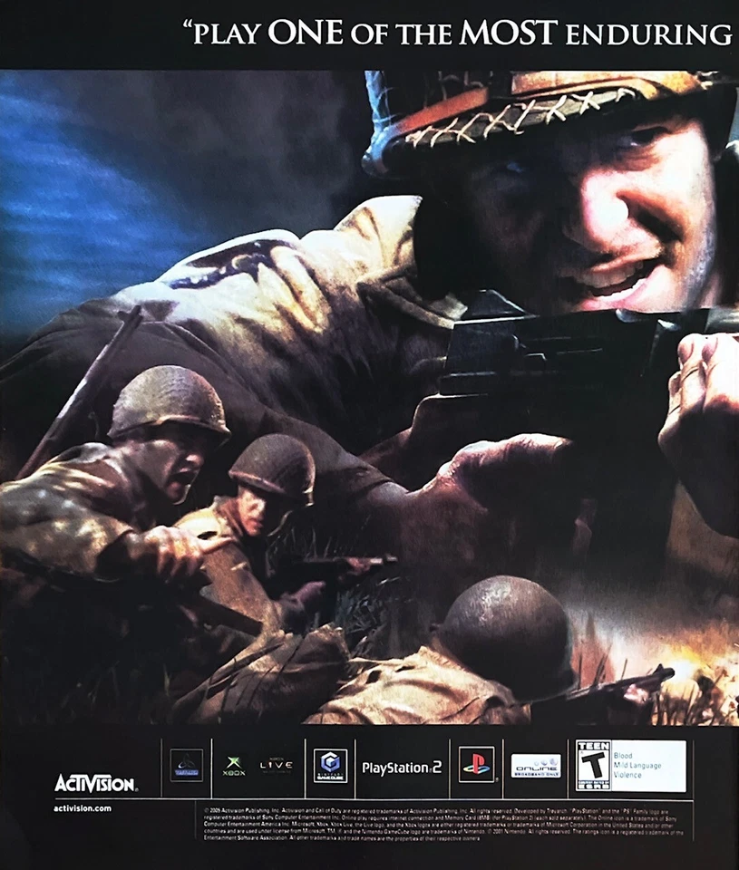 2005 CALL OF DUTY 2 Genuine 2-PAGE Print Ad 12" x 20" (Ad only, not the game!) - Image 2 of 3