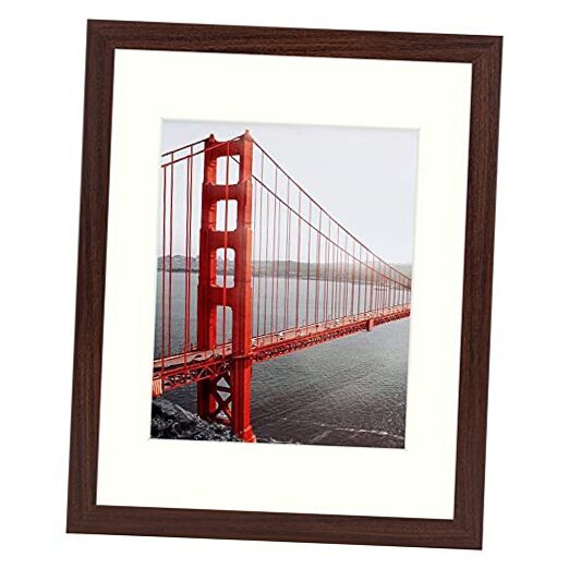 Picture Frame - Made to Display Pictures 8x10 with Mat or Without 11x14 Brown