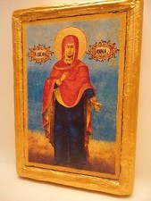 Saint Anna Anne The Righteous Santa Ana Art Eastern Greek Orthodox Wood Icon