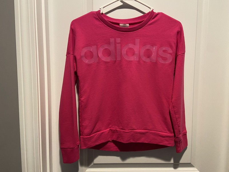 Adidas Girls Pink Sweatshirt Size L Bnwot