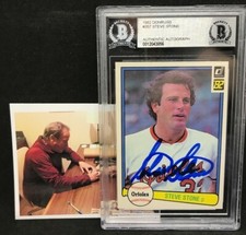 Steve Stone Orioles White Sox Autographed Signed 1982 Donrus Card Beckett Cert 2