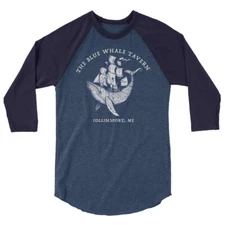 Blue Whale Tavern Dark Shadows 3/4 sleeve raglan shirt