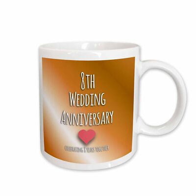 3dRose 8th Wedding Anniversary gift - Bronze celebrating 8 years together eighth
