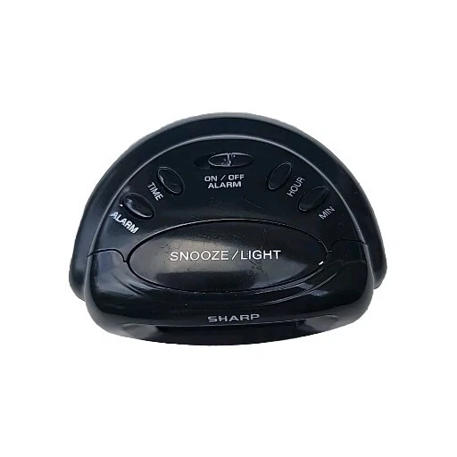 Sharp Black Travel Digital Alarm Clock Battery Power On Model SPC500 -  Working - Image 2 of 4
