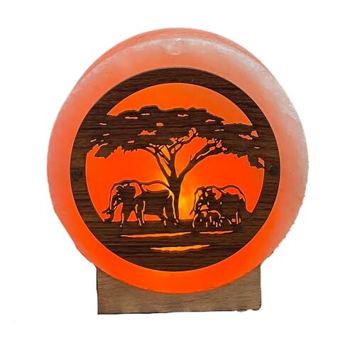 Himalayan Salt Lamp 1.2kgs Round Meditation Mood Light Elephant Family Authentic - Picture 2 of 3