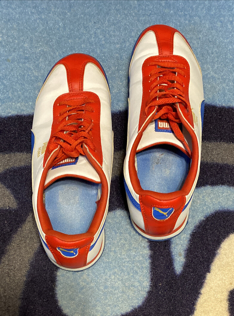 PUMA ROMA 354259 CLASSIC FITNESS CASUAL GYM SHOES RED WHITE BLUE WOMEN’S 6.5 thumbnail 5