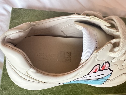 Gucci Pikarar Kawaii Supreme White Cat Fox 41 11W Rubber Sneakers NEW Authentic - Picture 15 of 24