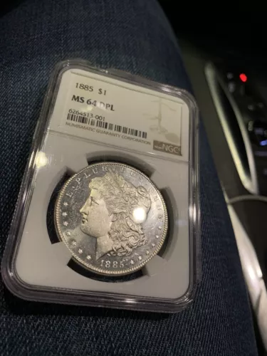 1885 $1 Morgan Dollar NGC MS64 DMPL DPL MS 64 Deep Mirror Proof Like Blast White