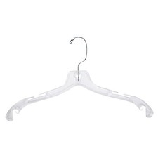 17 inch Clear Plastic Dress Hangers Case of 20 - Features a Chrome Swivel H...