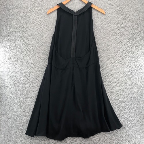 Alice + Olivia Dress Women Large Black Silk Blend T Back Sleeveless Blouson Mini - Picture 3 of 13