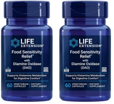 Life Extension Food Sensitivity Relief Diamine Oxidase (DAO) 20,000HDU Hist 2X60