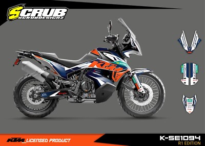 2019-2022 KTM 790 890 Adventure R/S Graphics Decals Stickers Kit  Multicolor Vinyl Rear Self-Adhesive Off-road Motorcycle Decal Kit