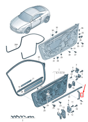 AUDI TT 8J Türinnenverkleidung Halterung 8J0831629A