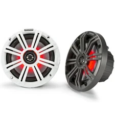 Kicker KM654L, KM 6.5" Marine Coaxial Speakers w/ 3/4" (20mm) Tweeters, LED