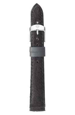 New auth Michele 16mm leather watch strap 16mm Black Embossed Alligator Leather Strap MS16AA830001  main image 3