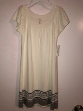 NWT Old Navy Girls Size 6-7 Small Ivory Black Gray Sweater Dress Short sleeve