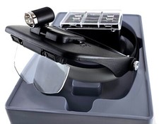 Headband Magnifier LED Light Head Magnifying Glass Visor Jeweler Reading Repair