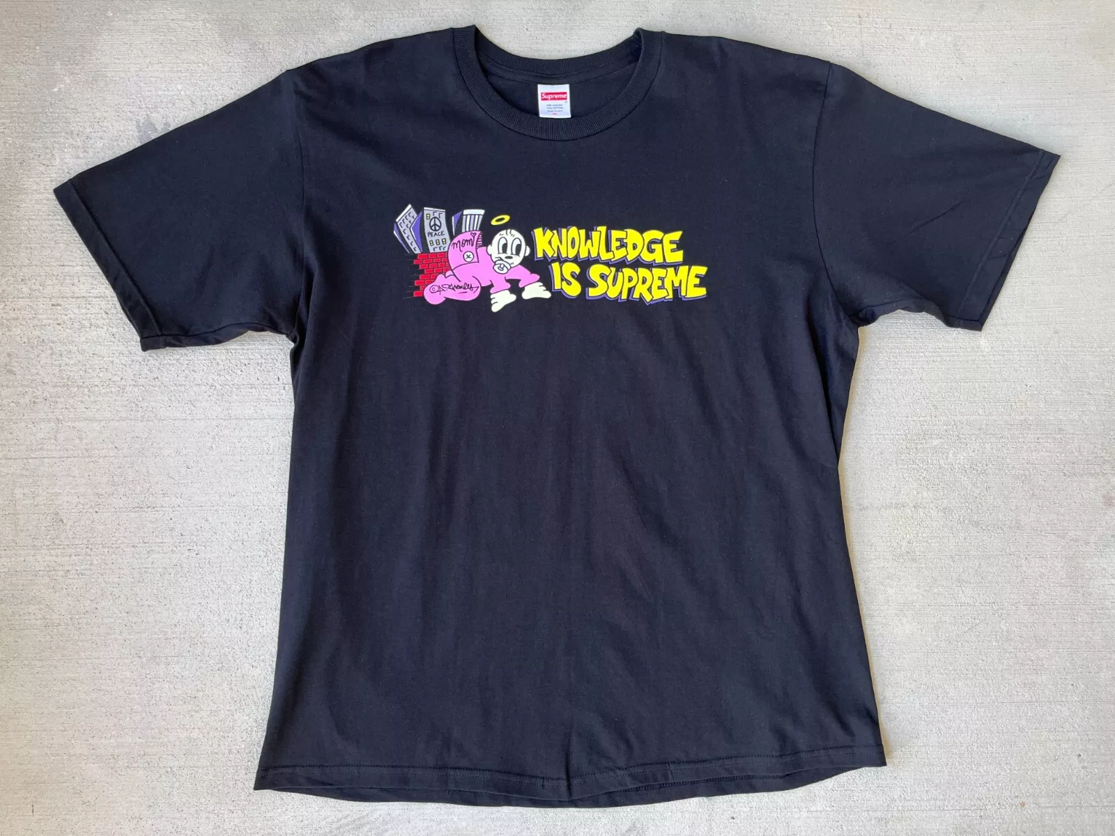 Tee shirt noir Supreme Knowledge taille XL SS22