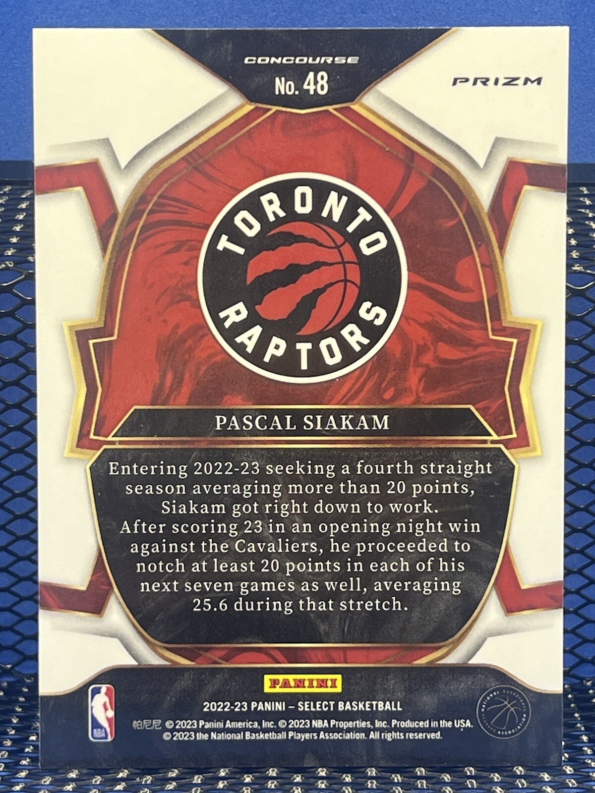 2022-23 Panini Select PASCAL SIAKAM Scope Prizm Toronto Raptors