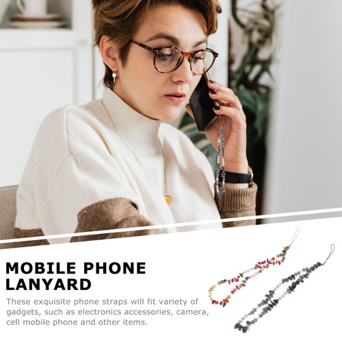 2 szt. Smycz do telefonu komórkowego Dekoracja Koraliki Pasek Łańcuszek Charms do telefonu komórkowego Dekory - Zdjęcie 11 z 12