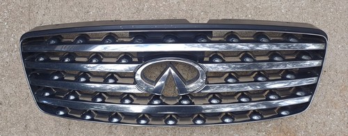 c 2003 2004 2005 Infiniti FX35 FX45 Front Upper Grille Chrome - Picture 2 of 9