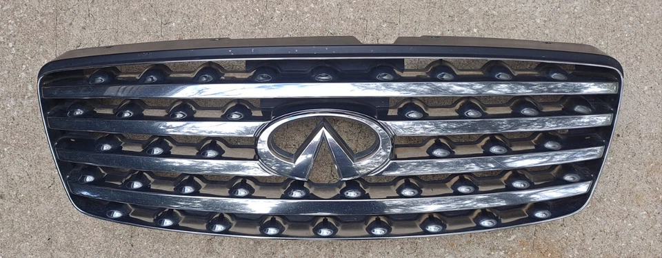 c 2003 2004 2005 Infiniti FX35 FX45 Front Upper Grille Chrome - Изображение 2 из 4
