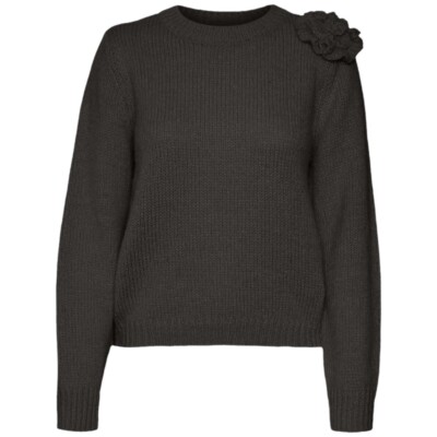 Vero Moda Pullover Brown, Pullover Mit Detail Blume Adia 10314235