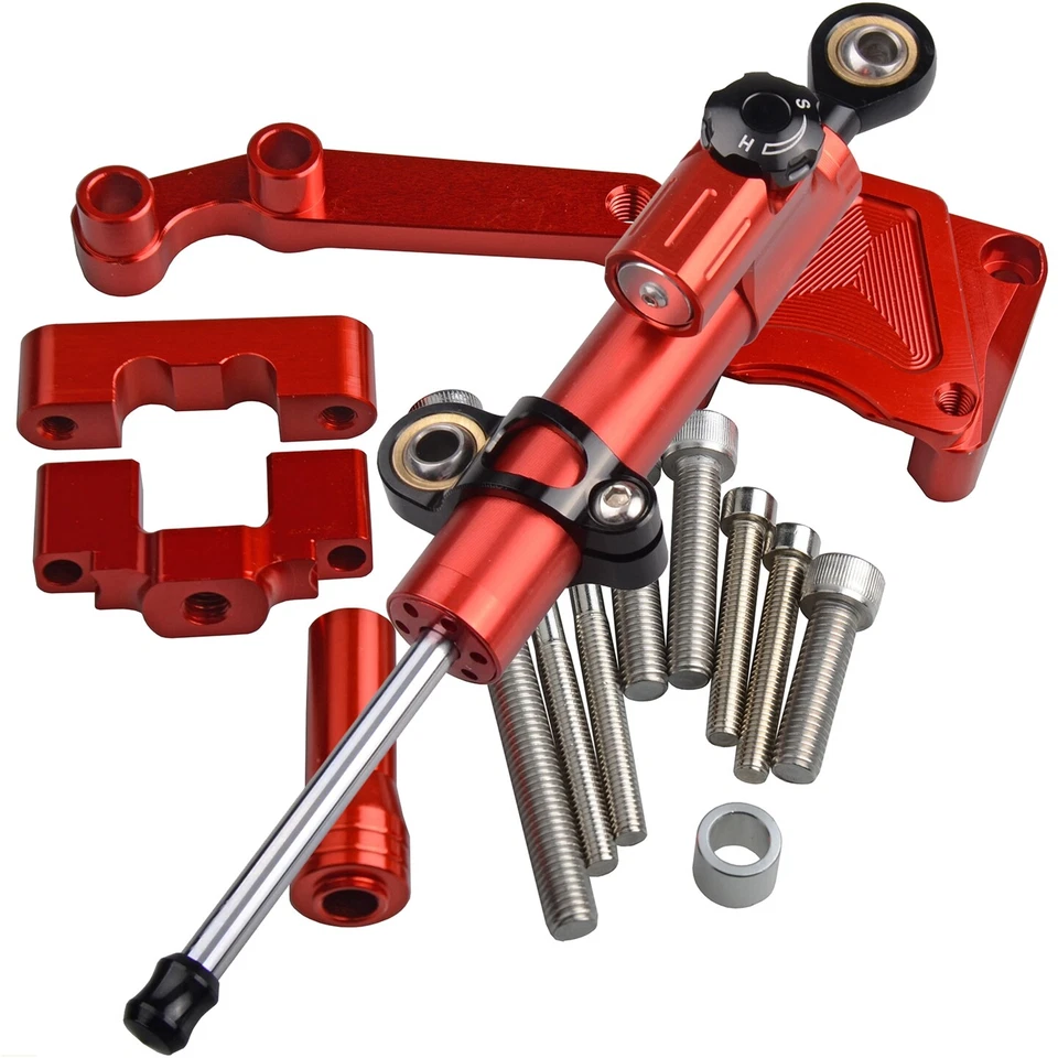 Amortiguador estabilizador de dirección CNC y soporte para Kawasaki Ninja300 EX300 2013-2017 Foto 3 de 4