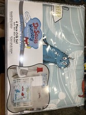 1 Fish 2 Fish 4pc Crib Bet Set, Quilt, Crib Skirt, Fitted Sheet  Blanket New 