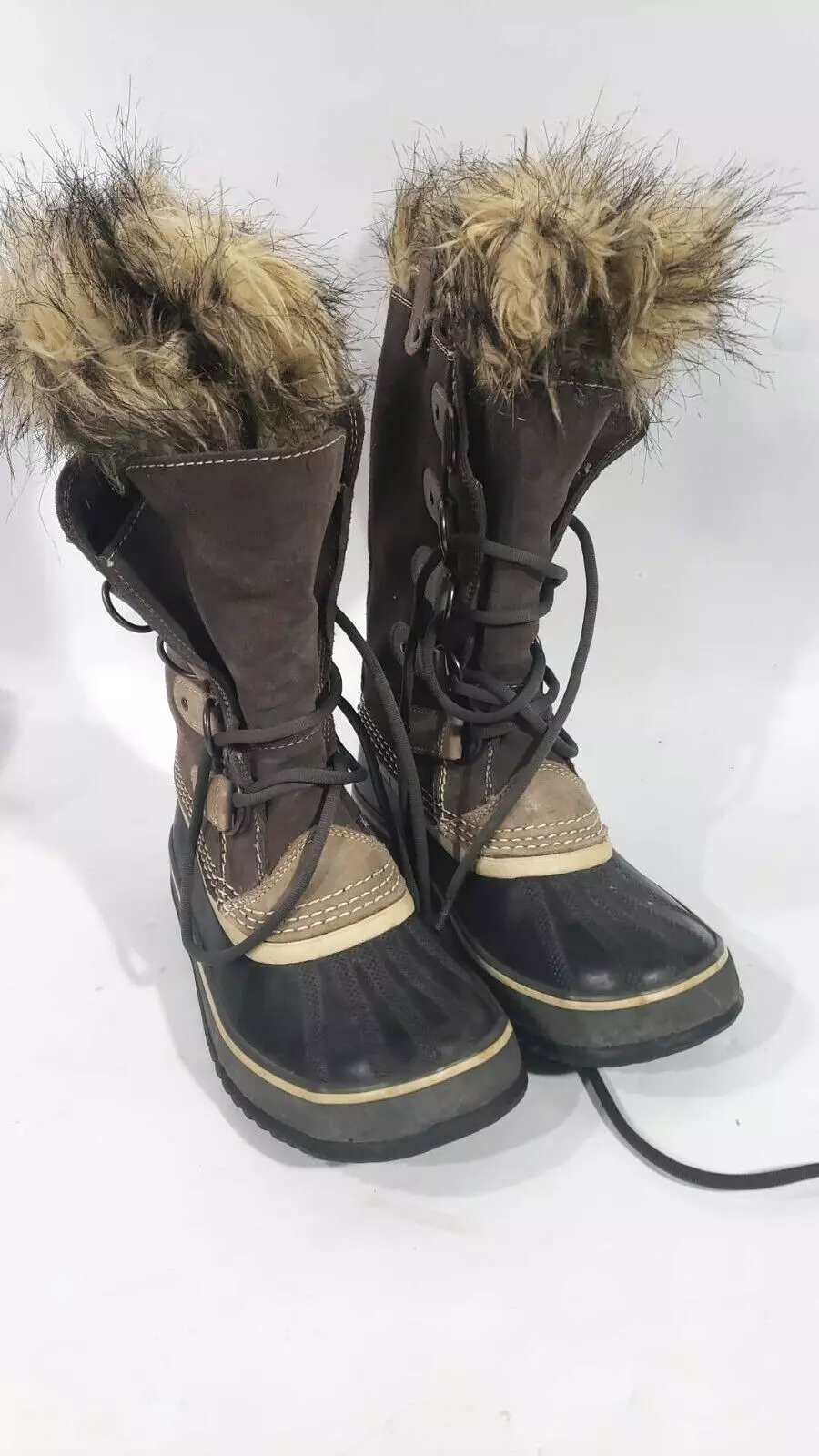 sorel joan of arctic winter waterproof snow lace up faux fur boots