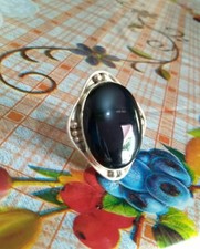 Black Onyx Ring, 925 Silver, Faceted Stone Ring, Solitaire Ring, Handmade Ring