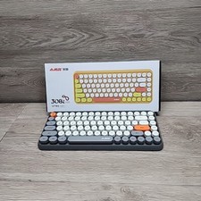 FELiCON 308i Retro Wireless Keyboard,Bluetooth Silent Cute,84Keys/Colorful Black