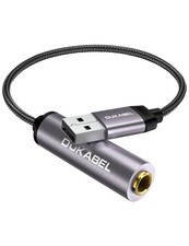 MOSWAG USB to 1/4 Jack Audio Adapter, USB to 6.35mm Female Headphone Aux Adapter