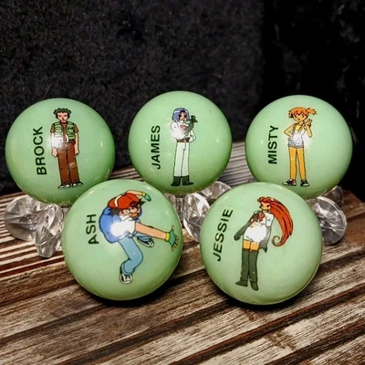 Vintage Pokémon Marbles Trainers Full Set - Ash, Misty, Brock, Jessie, James! - Image 1 of 4