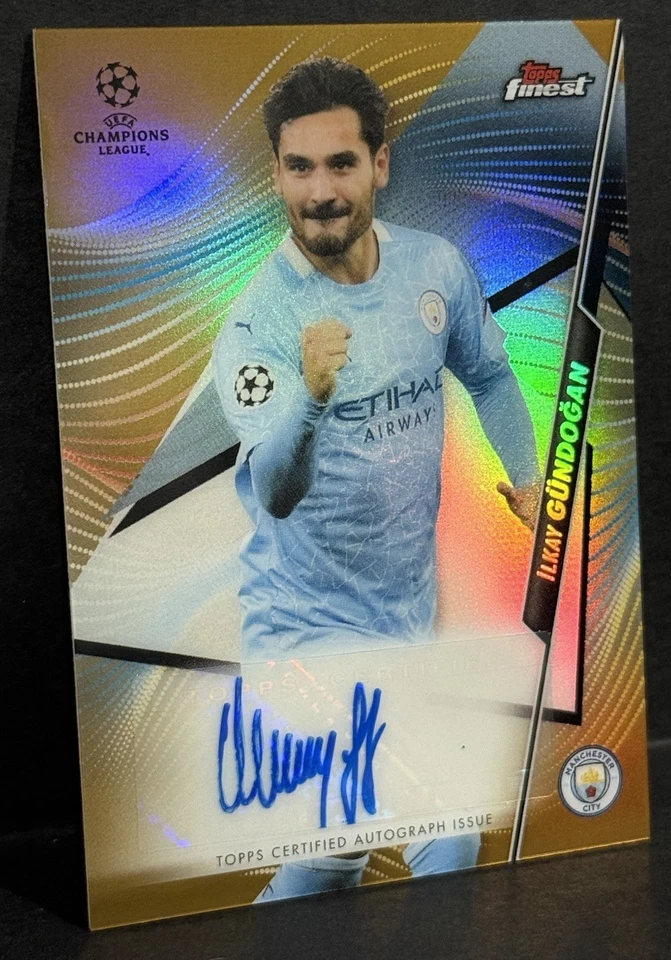 2020-21 Topps Finest UEFA Champion League Man City Ilkay Gundogan Auto Gold /50 - Image 2 of 4