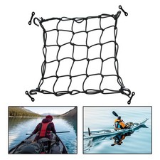 Deck Cargo Net Mesh with Pad Eyes Luggage Netting Lashing Hooks Organizer Bungee